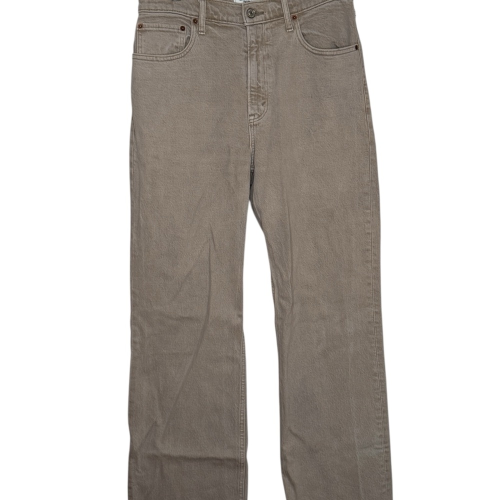 Abercrombie & Fitch 90s Relaxed High Rise Jeans Sand Beige Size 28